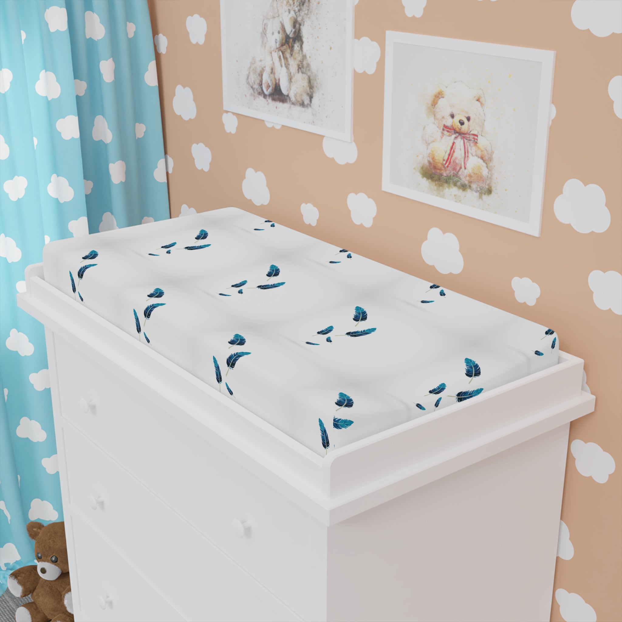 Blue Feather Pad Cover
