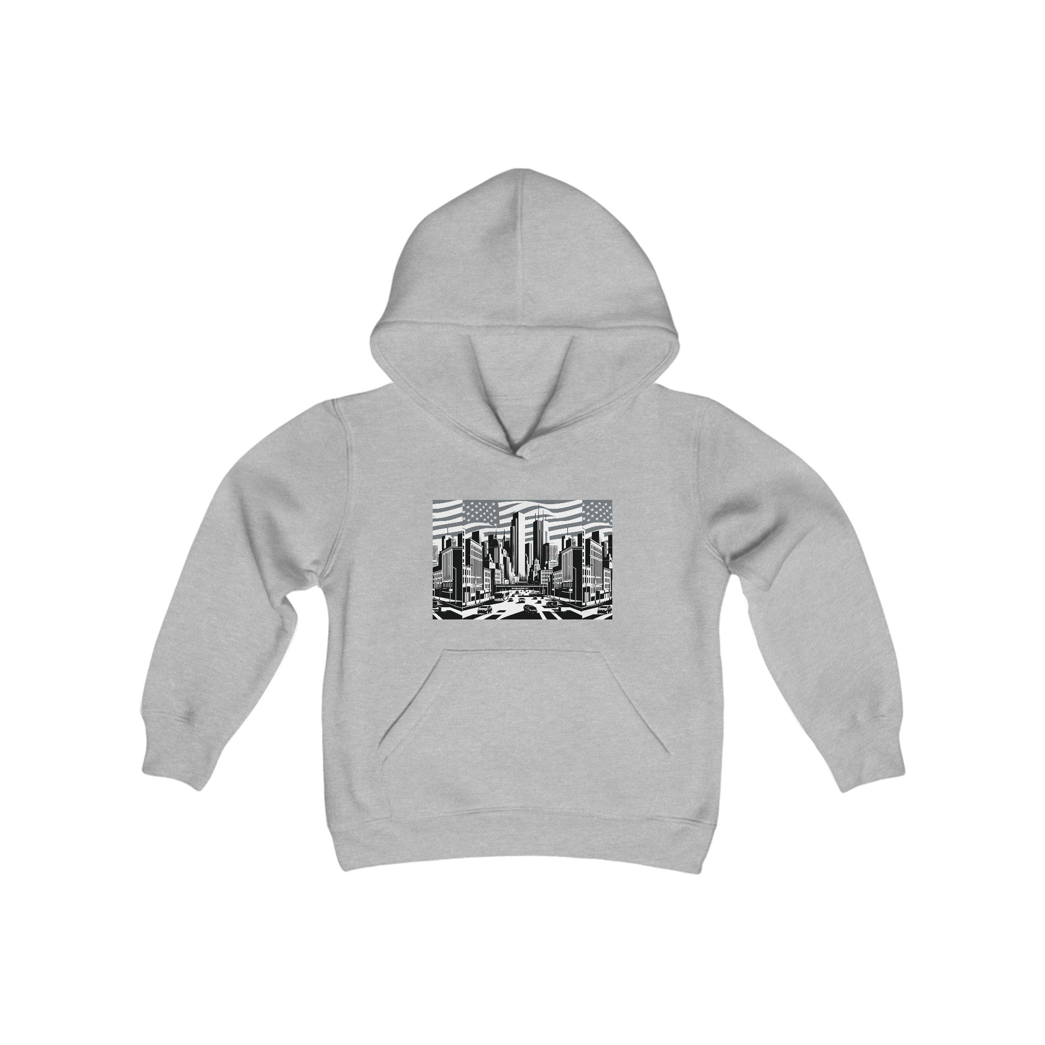 The American City Print Hoodie is a captivating blend of comfort and urban style, designed for those who appreciate both fashion and the vibrant culture of city life.