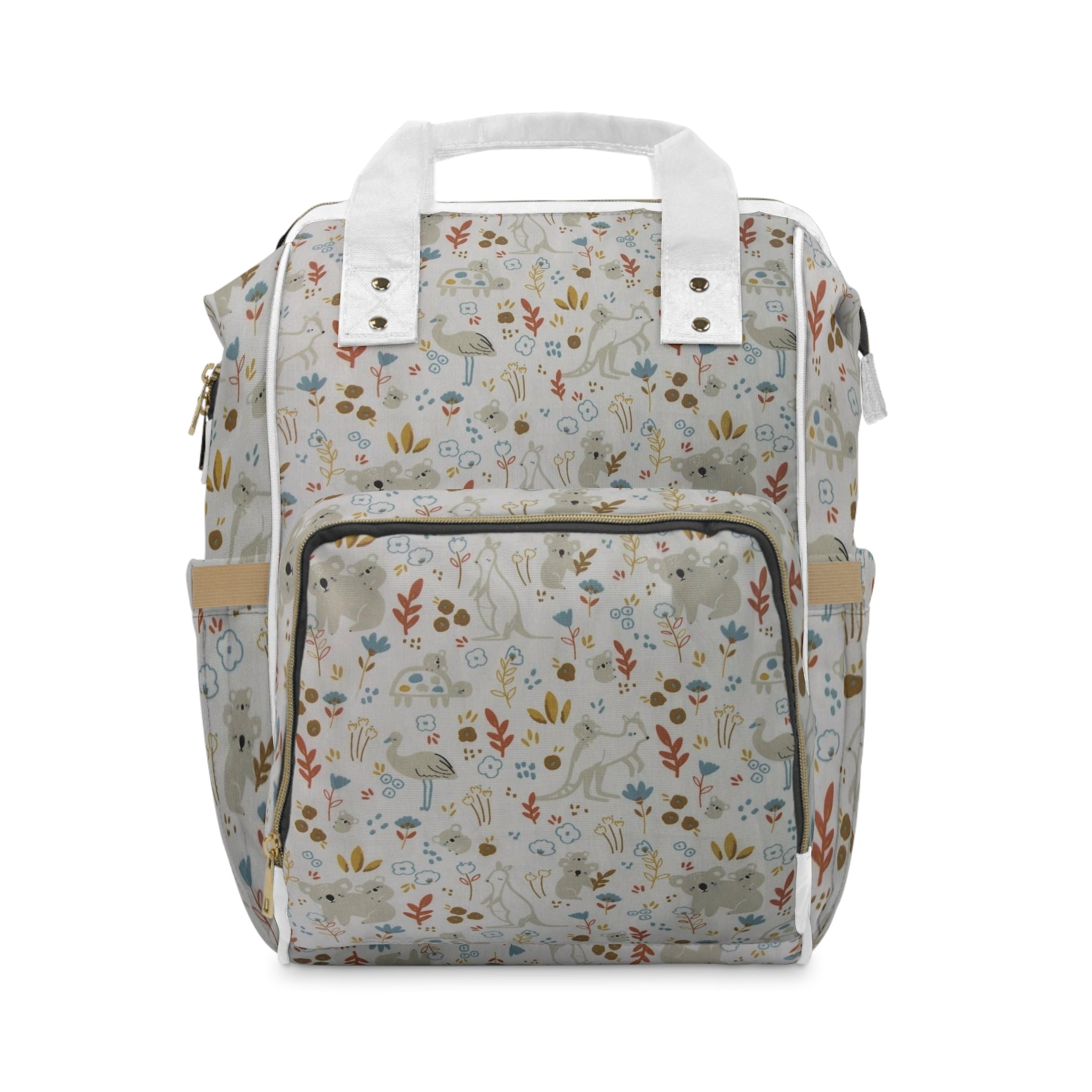 Introducing our Animals Multifunctional Diaper Backpack, a perfect blend of style, functionality, and practicality for busy parents on the go. This eye-catching diaper backpack features an adorable print showcasing beloved Australian animals, including playful kangaroos, cuddly koalas, and charming turtles. The unique design not only celebrates the beauty of wildlife but also adds a cheerful touch to your parenting gear.
Crafted from durable, water-resistant fabric, this diaper backpack is built to withsta