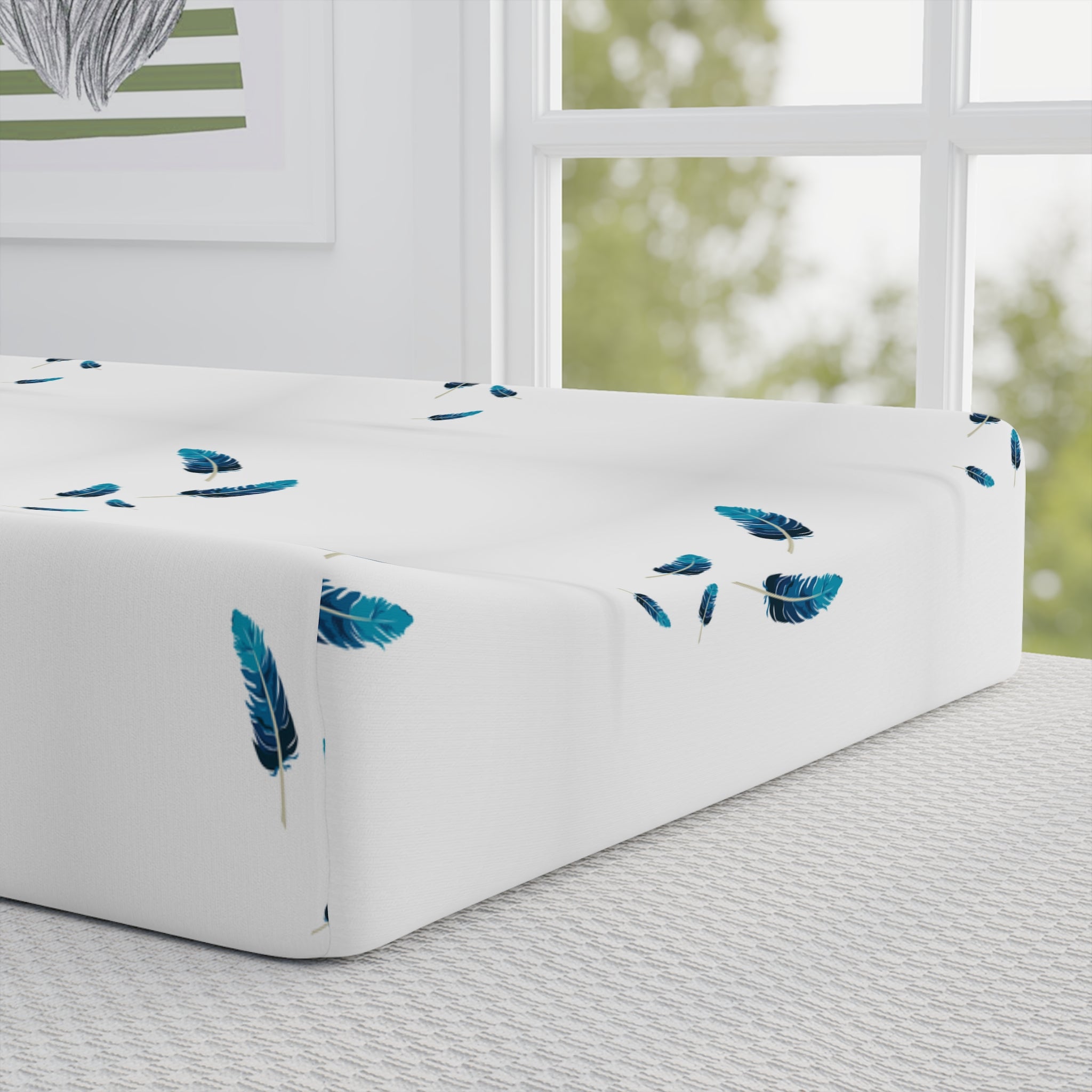 Blue Feather Pad Cover