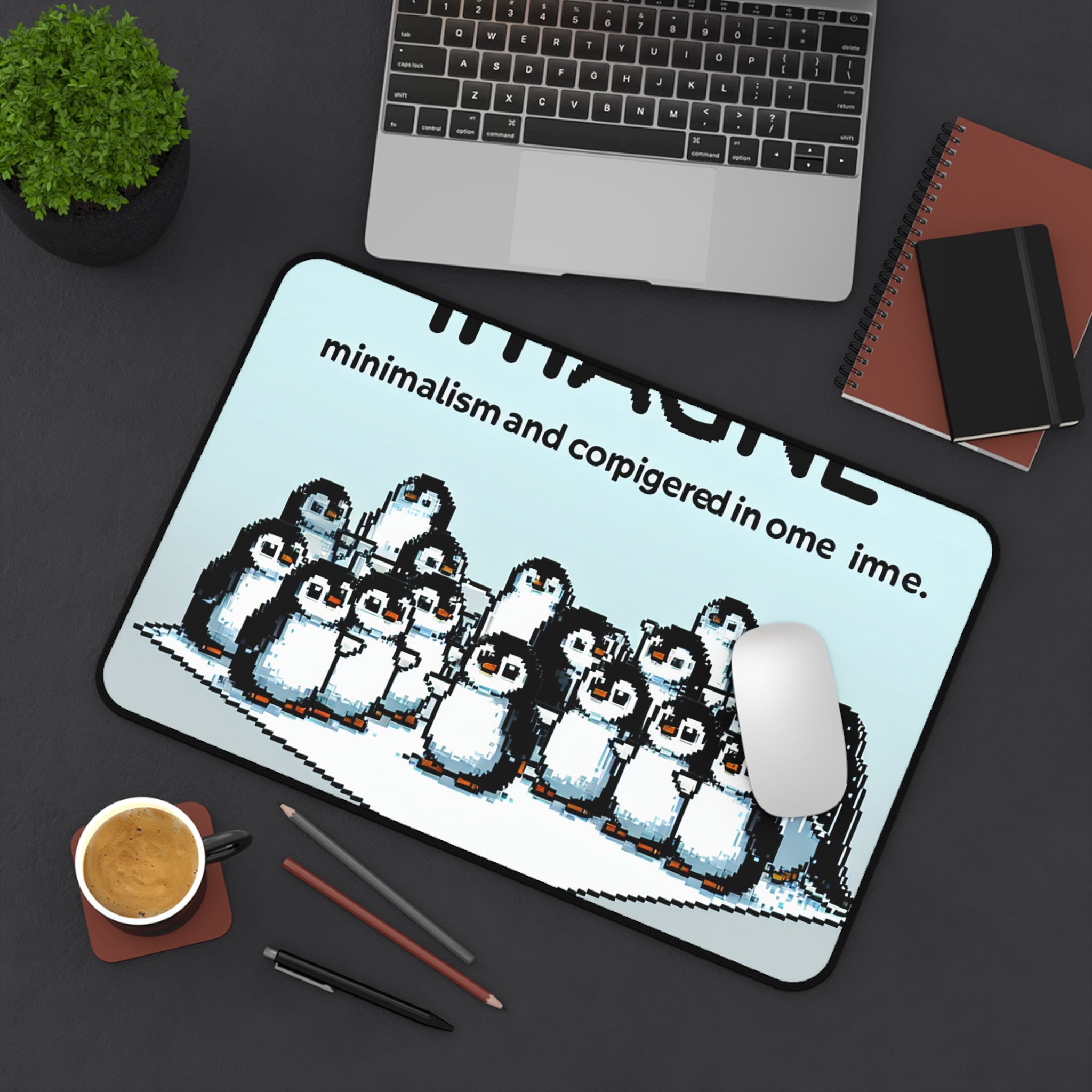Desk Mat - Minimalist Penguins
